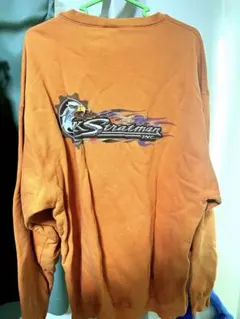 Harley-Davidson オレンジ 長袖トレーナー スウェット 古着