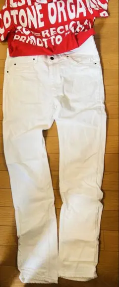 Leeホワイト スリムフィット デニムパンツ L