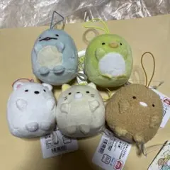 すみっコぐらし ばんざいゴムひも付きマスコット 全5種セット