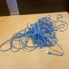 ELECOM CAT.6 フラット LANケーブル 青