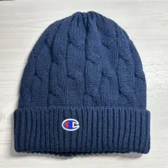 ✳️Champion ケーブル編み ニット帽 ビーニー ネイビー
