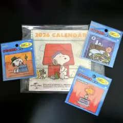 【値下げ】スヌーピー 2026年カレンダーとステッカー PEANUTS 可愛い