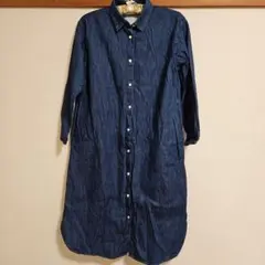 無印良品　洗いざらしデニム長袖シャツワンピース