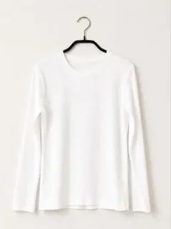 無印良品 ストレッチリブ編みクルーネック長袖Tシャツ Sのサムネイル