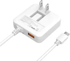 【075H32】Type-C 急速充電器 PD20W&QC3.0 ケーブル一体型