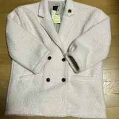 ホワイト ダブルブレストレディースコート