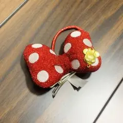 ディズニー　ミニー　リボン　ヘアクリップ　ゴム