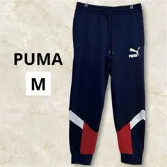PUMA トラックパンツ ジャージ ネイビー M ロゴ入り スポーツウェア