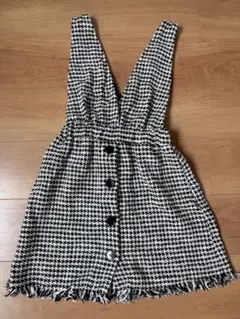 美品　ZARA チェック柄 ノースリーブミニワンピースXS ワンピース