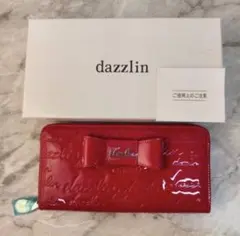 未使用品 dazzlin 長財布 ラウンドファスナー リボン レッド エナメルのサムネイル