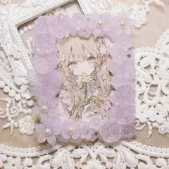 【41】ホイップデコ　トレカデコ　紫　薔薇　蝶々