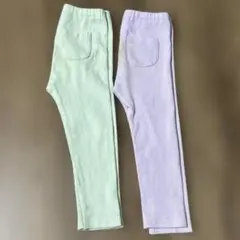 ユニクロ　レギンス　長ズボン　リブ　90