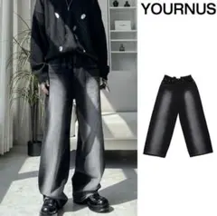 【YOURNUS】Highlight Black Wide Denim Mのサムネイル