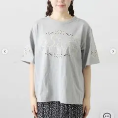 Samansa Mos2 カットワーク刺繍Tシャツ