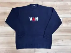 vanjacket VANヴィンテージボックスロゴセーター濃紺Lクリーニング済のサムネイル