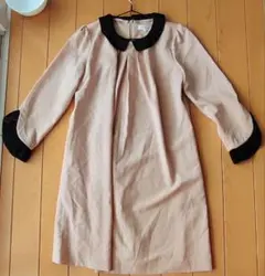 SweetMommy Aライン マタニティワンピース 授乳口付き レース襟袖付き