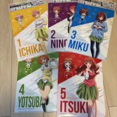 映画五等分の花嫁クリアファイルスギ薬局コラボコンプリートセット