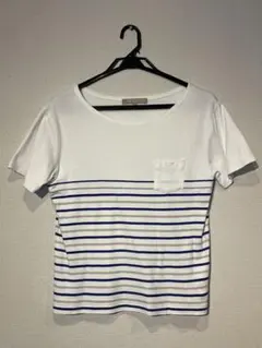 UNITED ARROWS ストライプポケット付きTシャツ