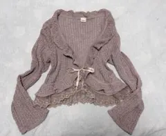 axes femme レースフリルカーディガン リボン　リズリサ姫系
