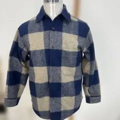 UNIQLO メンズ チェック柄シャツジャケット ネイビー S