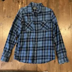 NANO UNIVERSE 青系チェック長袖シャツ