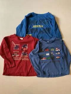 建設機械と鉄道デザイン長袖Tシャツ3枚セット