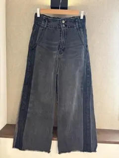 美品　Wcloset グレー ワイドパンツ フロントボタン付きのサムネイル
