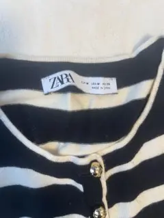 M*N様 ZARA 黒と白のストライプ カーディガン M