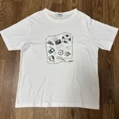 Crocodile トラベルモチーフ プリントTシャツ ホワイト Lのサムネイル