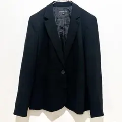 美品 agnes b. 24年製 カンカン素材 テーラードジャケット ブラック