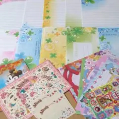 レターセット いろいろ 花柄 アリス ミッキー ミニー