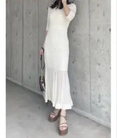 rienda クロシェニットワンピース 夏