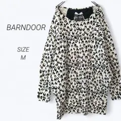 a3343▶バーンドア　長袖カットソー　チュニック【M】豹柄　袖口リボン　春秋
