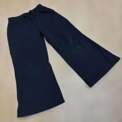 GU リブプルオンワイドフレアパンツ ブラック