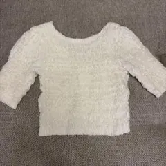 CLANE W FACE SHIRRING CROPPED TOPS サイズ2