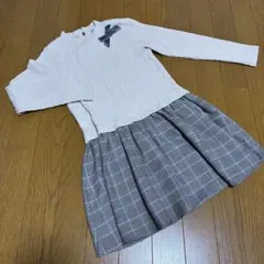 プティマインpetit mainジャカードドッキングワンピース130