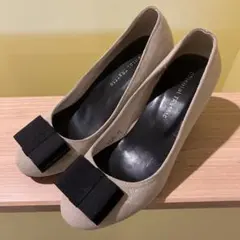 匿名配送】ORientalTRaffic ベージュ リボンパンプス