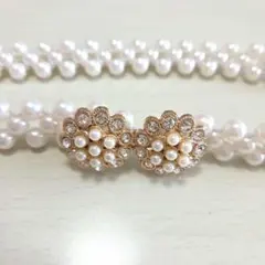 エレガントパールビーズベルト　ゴム