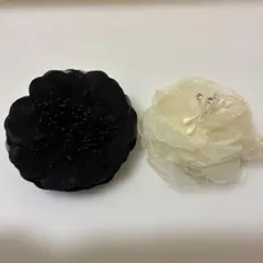 コサージュ 2点セット ブラック ホワイト