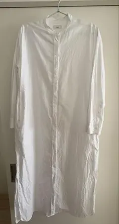 IENA イエナ シャツワンピース ロング丈 バンドカラー コットン100%