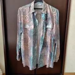 値下げ☆HU DIE　 抽象模様 長袖シャツ　羽織もの　70年代