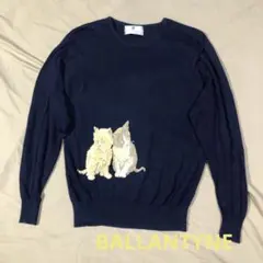 BALLANTYNE シルクコットン　子猫デザイン　ニットセーターのサムネイル