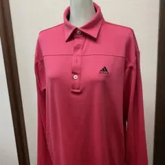 adidas アディダス　メンズゴルフウェア　ロングTシャツ　ピンク