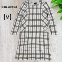 極美品✨️【Bou Jeloud】チェック柄 長袖ワンピース ブラック Mサイズ