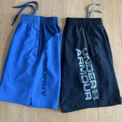 UNDER ARMOUR バスケパンツ 青ーM 黒－L 2枚セット