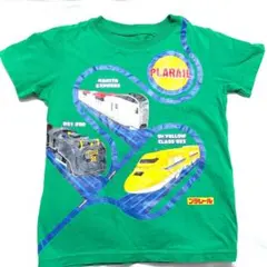 ユニクロ　Tシャツ　110 プラレール　電車デザイン Tシャツ 緑