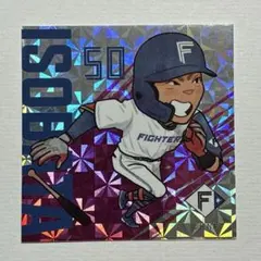 北海道日本ハムファイターズ 超お菓子祭り 選手イラストステッカー　五十幡亮汰のサムネイル
