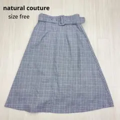 ◆ natural couture グレンチェック フレアスカート freeのサムネイル