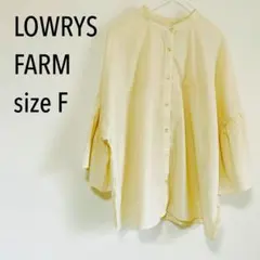 【美品】ローリーズファーム リネン混 ベルスリーブ フリル袖 ブラウス Fのサムネイル