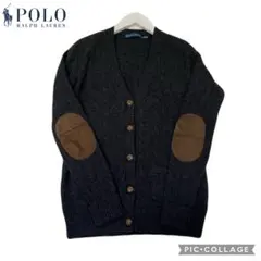 美品　Polo Ralph Lauren カシミヤ　エルボーパッチ　カーディガン